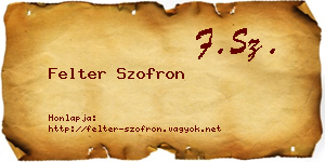 Felter Szofron névjegykártya